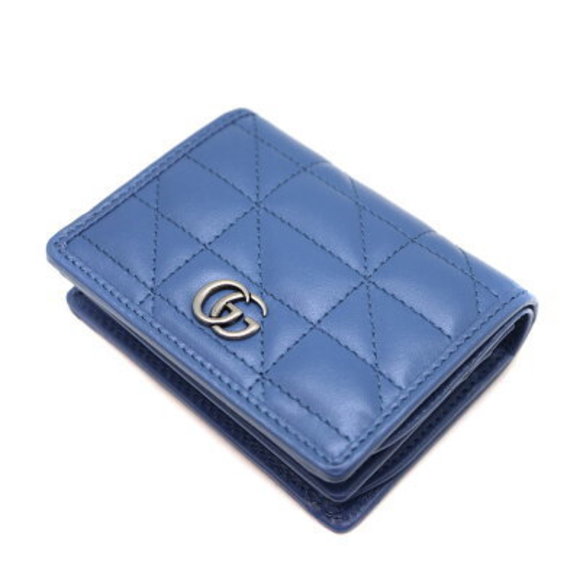 GUCCI Wallet GG Leather Blue - Picture 1 of 6